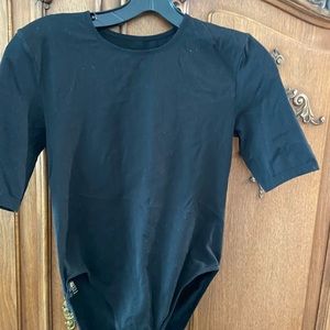 Wolford cotton velvet body suit Black M